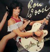 Ron Wood on the cover of his solo single Sure The One You Need from 1974, before he'd even joined the Stones.